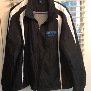 Black and white windbreaker jacket